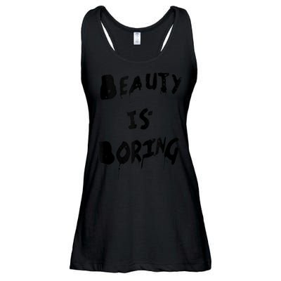 Cool Funny Beauty is Boring Nerd Geek Retro Graphic Ladies Essential Flowy Tank