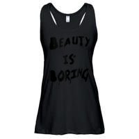 Cool Funny Beauty is Boring Nerd Geek Retro Graphic Ladies Essential Flowy Tank