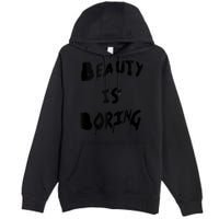 Cool Funny Beauty is Boring Nerd Geek Retro Graphic Premium Pullover Hoodie