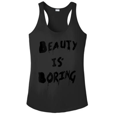 Cool Funny Beauty is Boring Nerd Geek Retro Graphic Ladies PosiCharge Competitor Racerback Tank