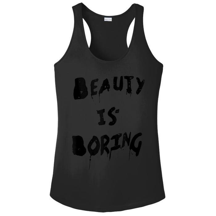 Cool Funny Beauty is Boring Nerd Geek Retro Graphic Ladies PosiCharge Competitor Racerback Tank
