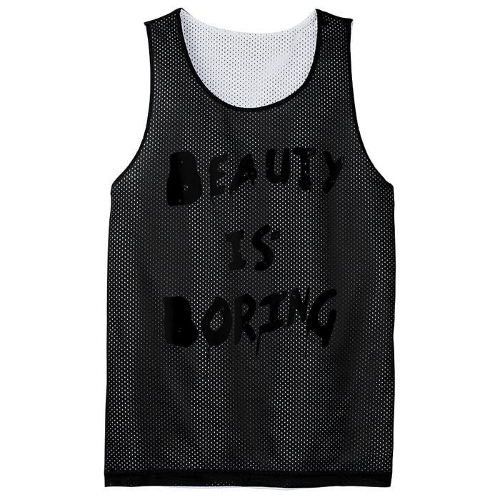 Cool Funny Beauty is Boring Nerd Geek Retro Graphic Mesh Reversible Basketball Jersey Tank