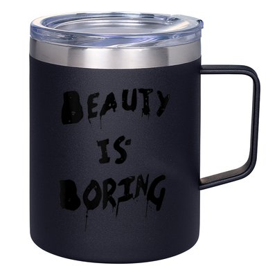 Cool Funny Beauty is Boring Nerd Geek Retro Graphic 12oz Stainless Steel Coffee Mug