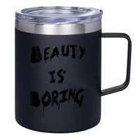 Cool Funny Beauty is Boring Nerd Geek Retro Graphic 12oz Stainless Steel Coffee Mug