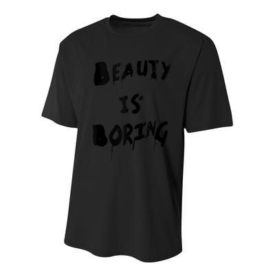 Cool Funny Beauty is Boring Nerd Geek Retro Graphic Youth Performance Sprint T-Shirt