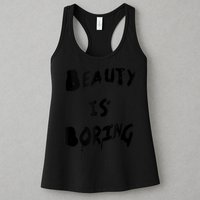 Cool Funny Beauty is Boring Nerd Geek Retro Graphic Womens Tank Top