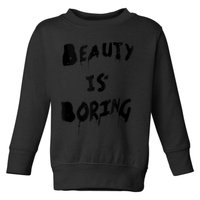 Cool Funny Beauty is Boring Nerd Geek Retro Graphic Toddler Sweatshirt