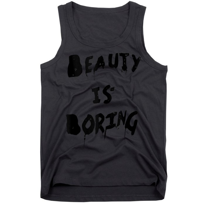 Cool Funny Beauty is Boring Nerd Geek Retro Graphic Tank Top
