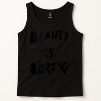 Cool Funny Beauty is Boring Nerd Geek Retro Graphic Tank Top