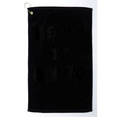 Cool Funny Beauty is Boring Nerd Geek Retro Graphic Golf Towel