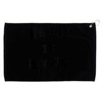 Cool Funny Beauty is Boring Nerd Geek Retro Graphic Grommeted Golf Towel