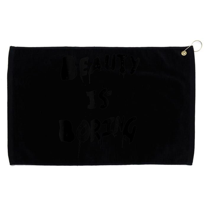 Cool Funny Beauty is Boring Nerd Geek Retro Graphic Grommeted Golf Towel