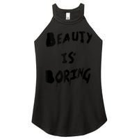 Cool Funny Beauty is Boring Nerd Geek Retro Graphic Women's Perfect Tri Rocker Tank