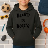Cool Funny Beauty is Boring Nerd Geek Retro Graphic Kids Hoodie