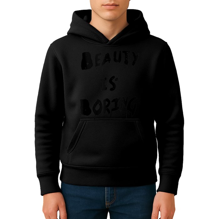 Cool Funny Beauty is Boring Nerd Geek Retro Graphic Kids Hoodie