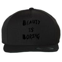 Cool Funny Beauty is Boring Nerd Geek Retro Graphic Wool Snapback Cap