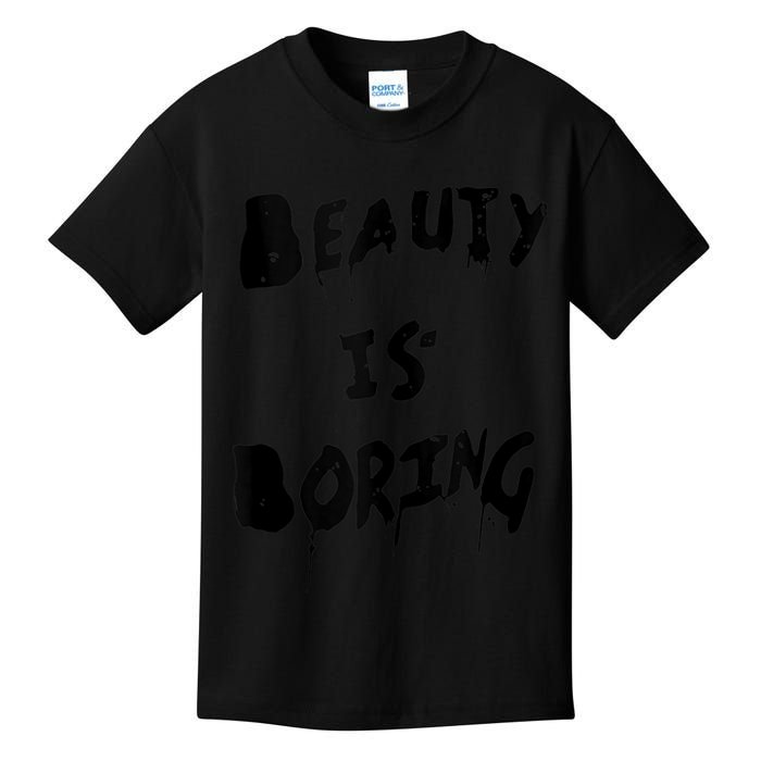 Cool Funny Beauty is Boring Nerd Geek Retro Graphic Kids T-Shirt