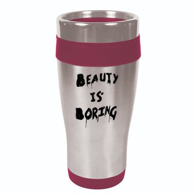 Cool Funny Beauty is Boring Nerd Geek Retro Graphic 16oz Travel Tumbler