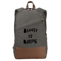 Cool Funny Beauty is Boring Nerd Geek Retro Graphic Cotton Canvas Backpack