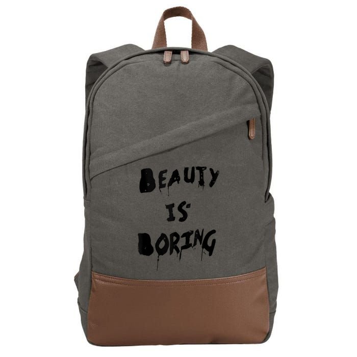 Cool Funny Beauty is Boring Nerd Geek Retro Graphic Cotton Canvas Backpack