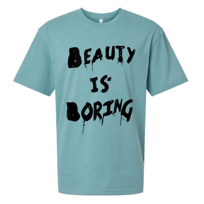 Cool Funny Beauty is Boring Nerd Geek Retro Graphic Sueded Cloud Jersey T-Shirt