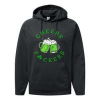 Cheers Fuckers Beer Gift Performance Fleece Hoodie