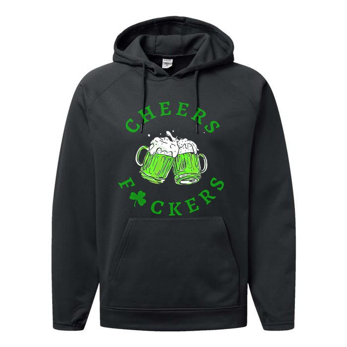 Cheers Fuckers Beer Gift Performance Fleece Hoodie