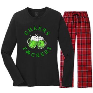 Cheers Fuckers Beer Gift Women's Long Sleeve Flannel Pajama Set 