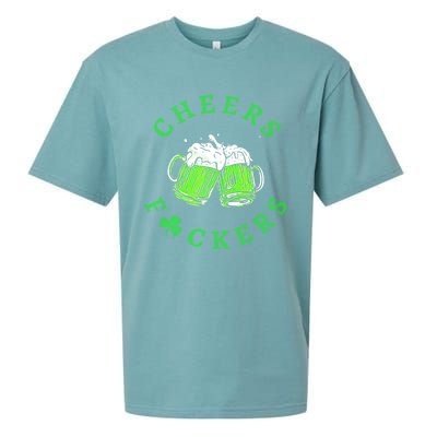 Cheers Fuckers Beer Gift Sueded Cloud Jersey T-Shirt