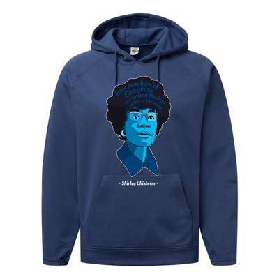 Congress Famous Black Quote Shirley Chisholm Gift Performance Fleece Hoodie