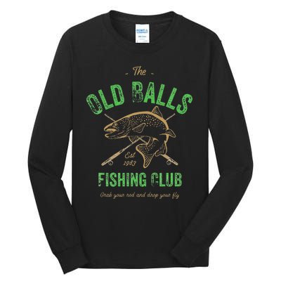 Cute Fishing Birthday Old Balls Club 1983s 40th Tall Long Sleeve T-Shirt