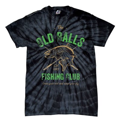 Cute Fishing Birthday Old Balls Club 1983s 40th Tie-Dye T-Shirt