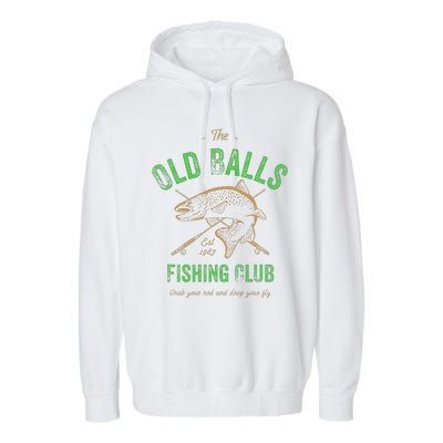 Cute Fishing Birthday Old Balls Club 1983s 40th Garment-Dyed Fleece Hoodie