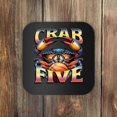 Crab Five Basketball, Maryland Blue Crab, State Flag Colors Coaster