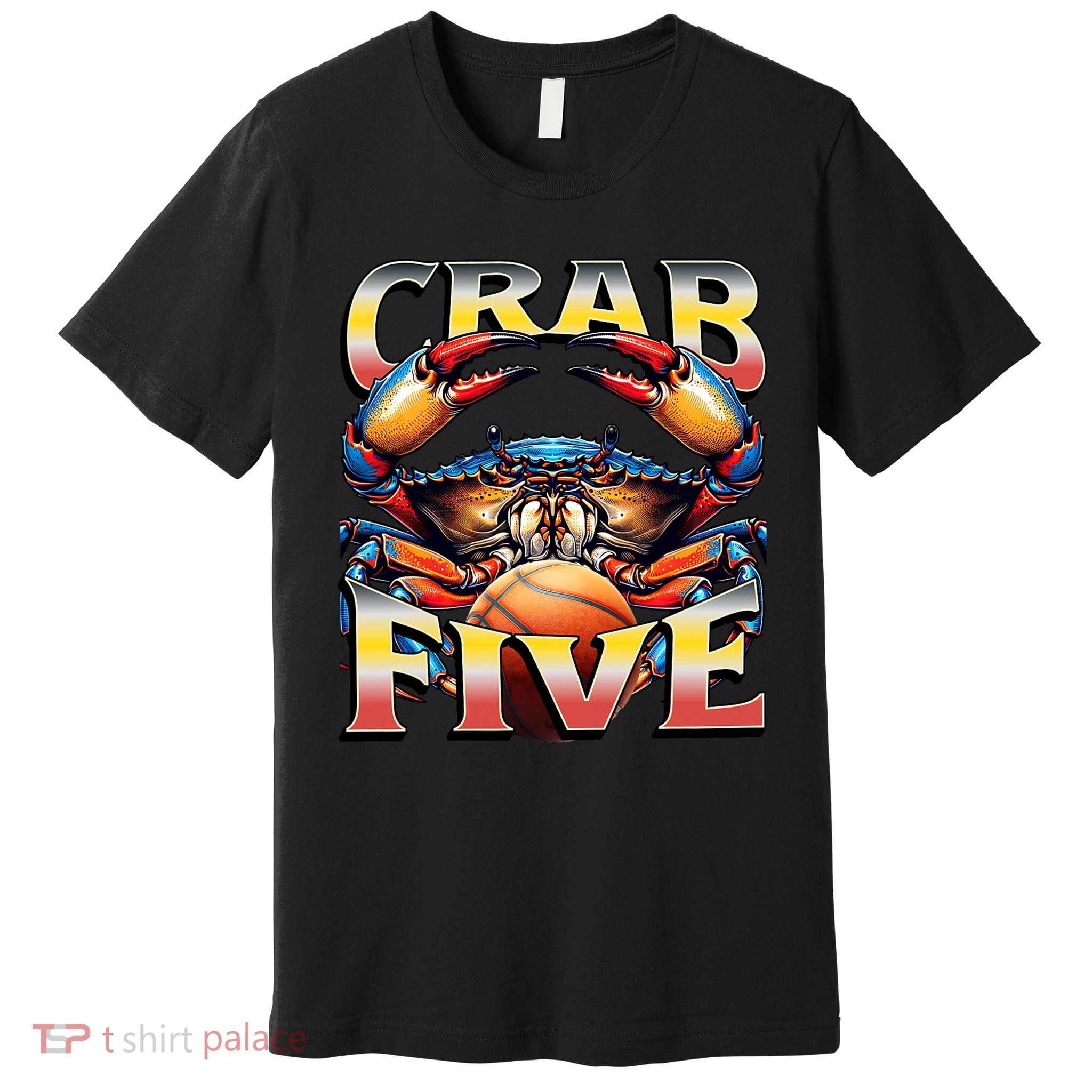 Crab Five Basketball, Maryland Blue Crab, State Flag Colors Premium T-Shirt