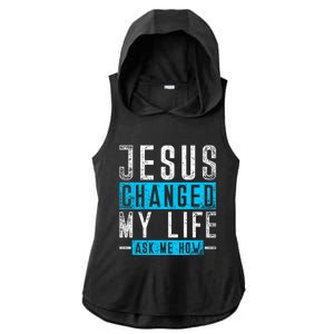 Christian Faith Bible Prayer God Savior Devotee Jesus Ladies PosiCharge Tri-Blend Wicking Draft Hoodie Tank