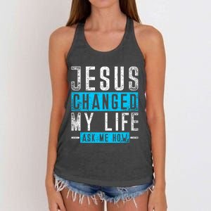 Christian Faith Bible Prayer God Savior Devotee Jesus Women's Knotted Racerback Tank