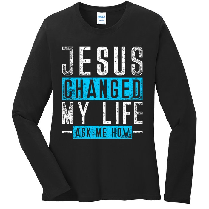 Christian Faith Bible Prayer God Savior Devotee Jesus Ladies Long Sleeve Shirt