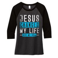 Christian Faith Bible Prayer God Savior Devotee Jesus Women's Tri-Blend 3/4-Sleeve Raglan Shirt