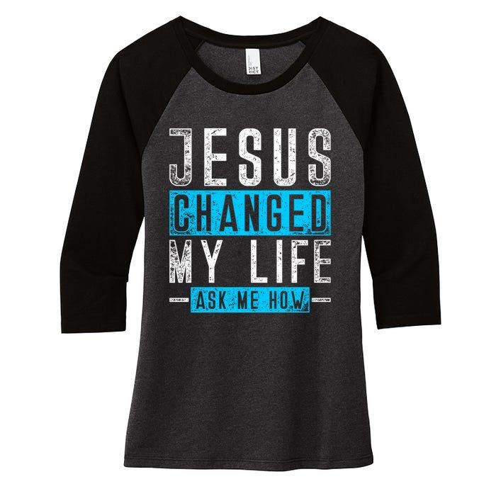 Christian Faith Bible Prayer God Savior Devotee Jesus Women's Tri-Blend 3/4-Sleeve Raglan Shirt