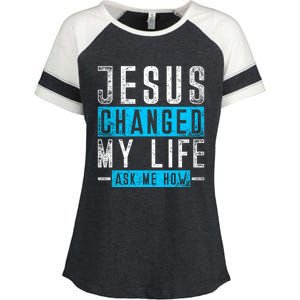 Christian Faith Bible Prayer God Savior Devotee Jesus Enza Ladies Jersey Colorblock Tee