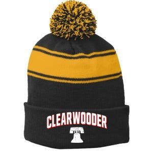 Clearwooder Funny Baseball Tee Clearwater FL Spring Stripe Pom Pom Beanie