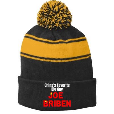 Chinas Favorite Big Guy Joe Briben Stripe Pom Pom Beanie