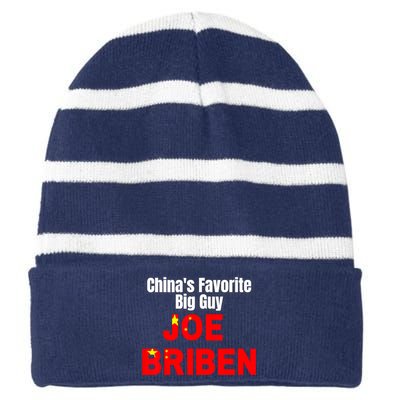 Chinas Favorite Big Guy Joe Briben Striped Beanie with Solid Band