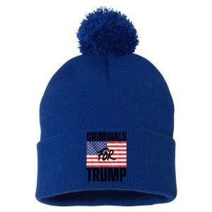 Criminals For Biden Is Biden Supporter Is American Pride Gift Pom Pom 12in Knit Beanie