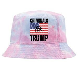 Criminals For Biden Is Biden Supporter Is American Pride Gift Tie-Dyed Bucket Hat