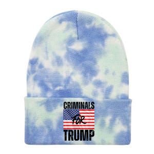 Criminals For Biden Is Biden Supporter Is American Pride Gift Tie Dye 12in Knit Beanie