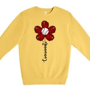 Cincinnati Flower Baseball Premium Crewneck Sweatshirt