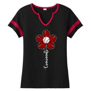 Cincinnati Flower Baseball Ladies Halftime Notch Neck Tee