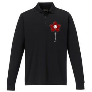 Cincinnati Flower Baseball Performance Long Sleeve Polo